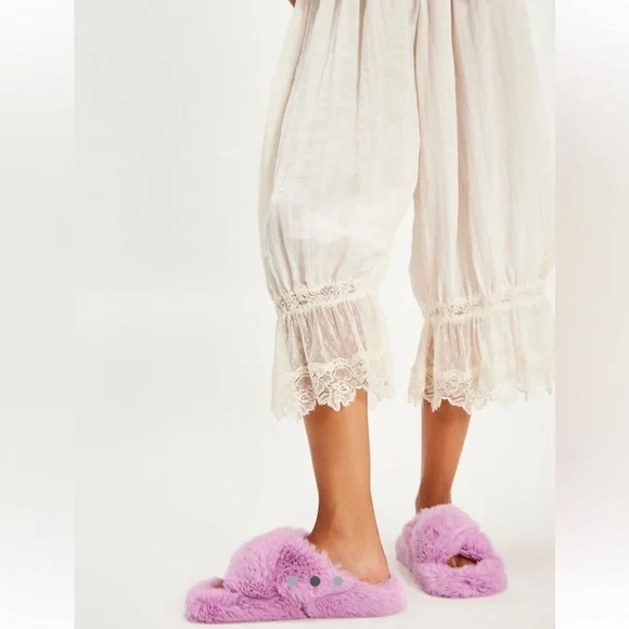 Free People Plush Crisscross Slide Slippers in Lilac - Picture 3 of 8